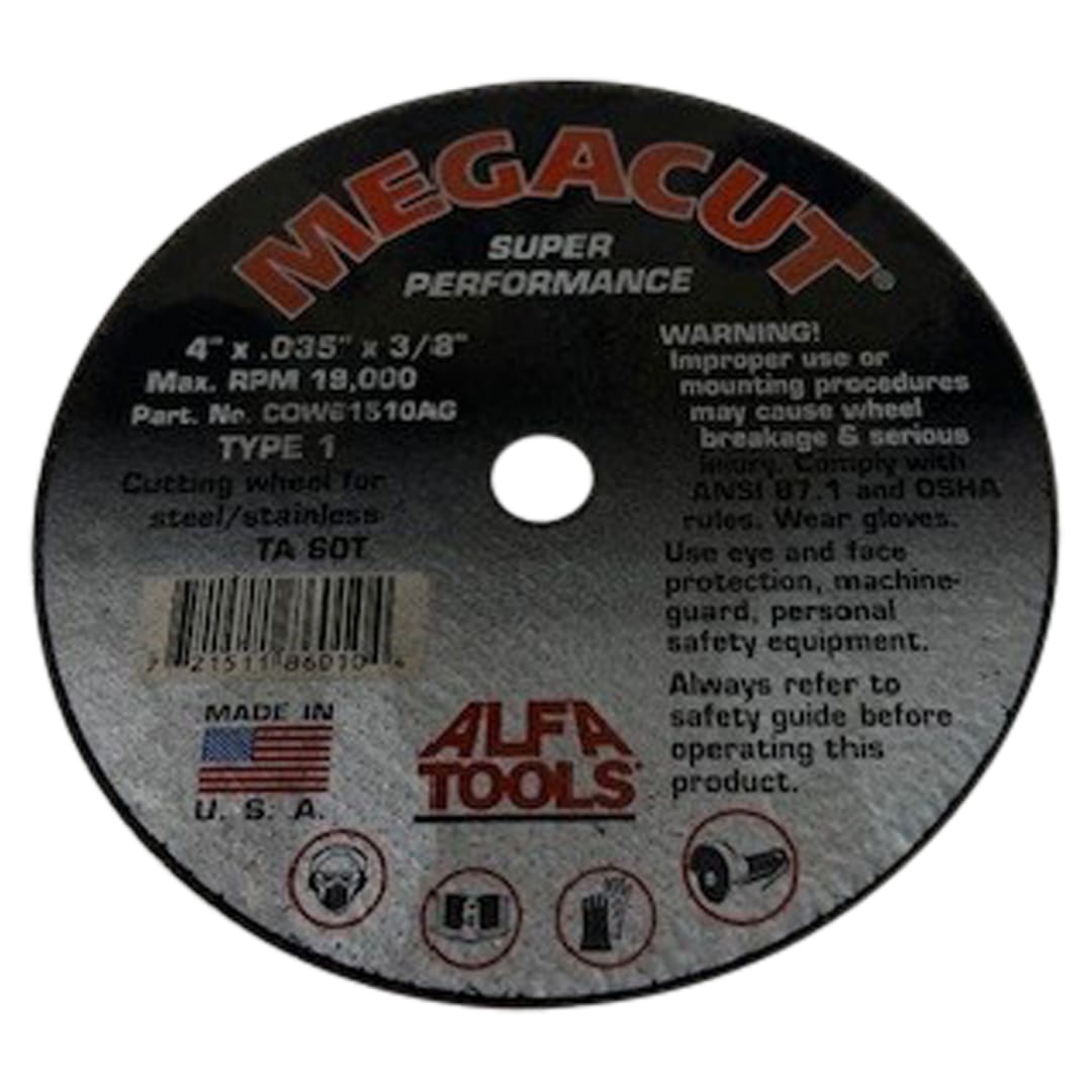 Alpha Tool 4 X 1/32 X 3/8 Cut Off Wheel COW61510AG