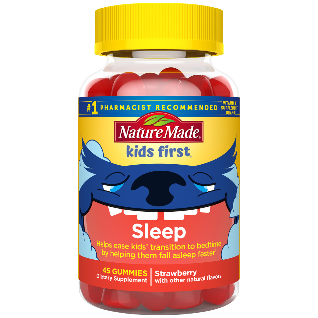 Nature Made Kids First Sleep Melatonin Gummies, 100% Drug-Free Sleep Aid, Kids Sleep Gummies for Restful Sleep, 45 Count