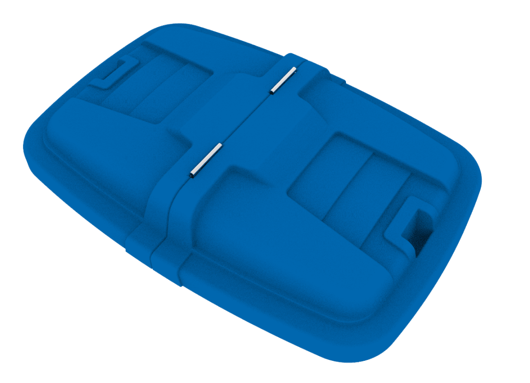12 Cubic Feet Heavy Duty Manual Cube Truck Split Lid - Blue