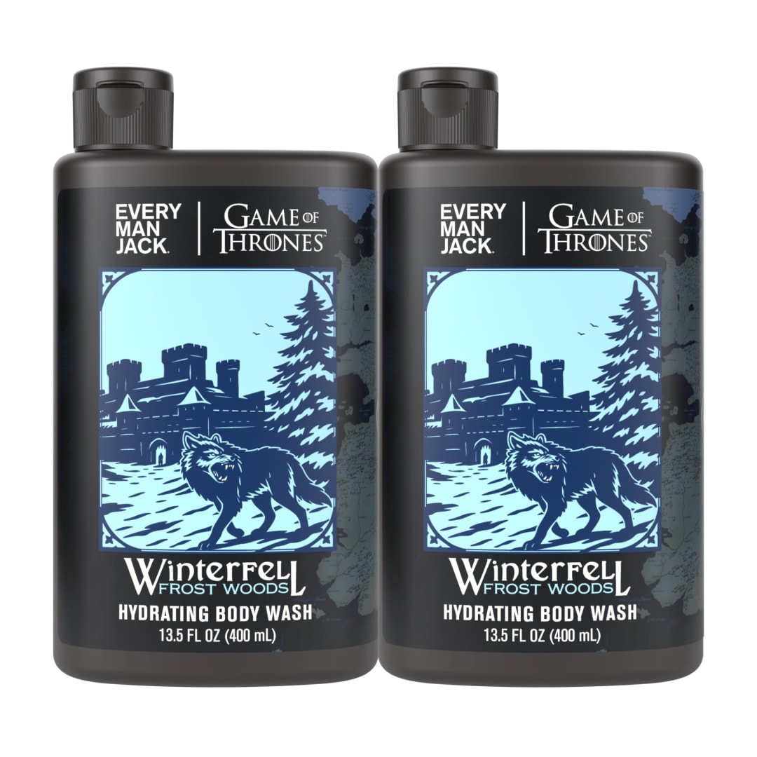 Every Man Jack Game of Thrones Collectors Body Wash - Clean Ingredients - Winterfell - Frost Woods Scent - 13.5 oz (Pack of 2)