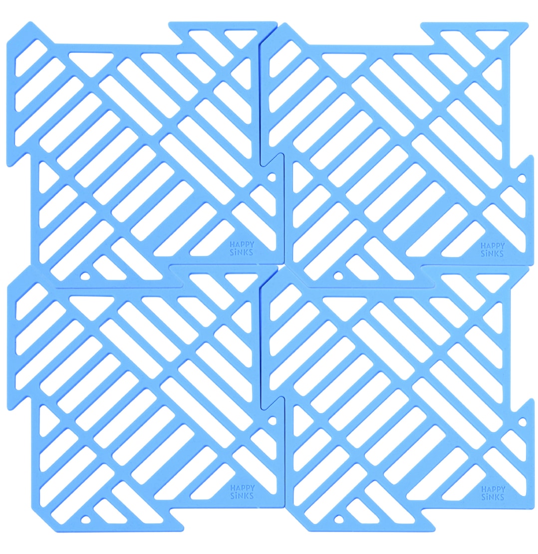 Happy Sinks Sink Mat Set - Lake Blue - 4pcs