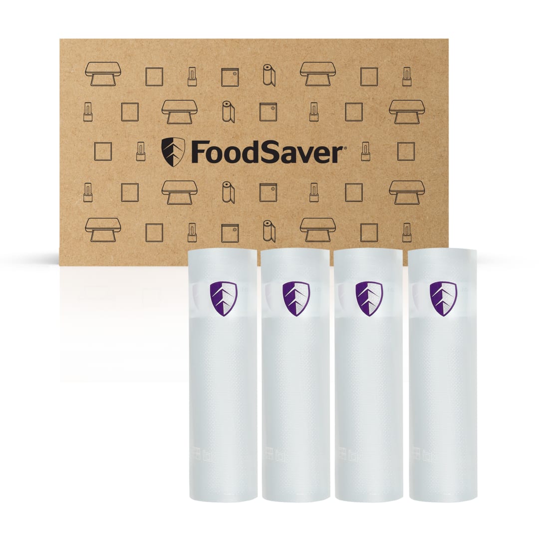 FoodSaver Heavy Duty Vacuum Sealer Rolls, 4 Pack, 8" x 17.5' Rolls, 30% Thicker BPA-Free Bags