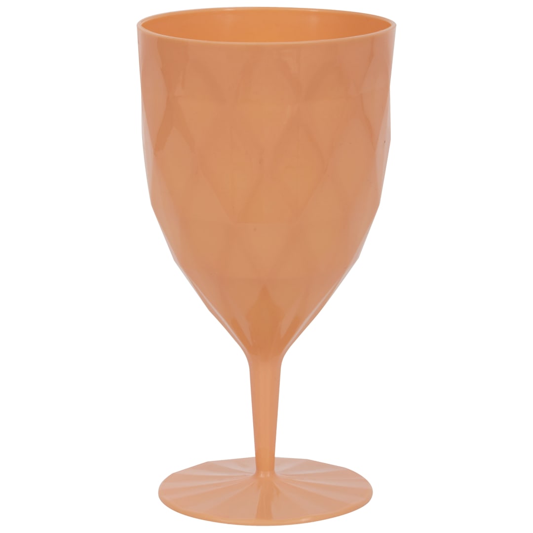 Coral Quilted Texture 11oz Plastic Wine Glass