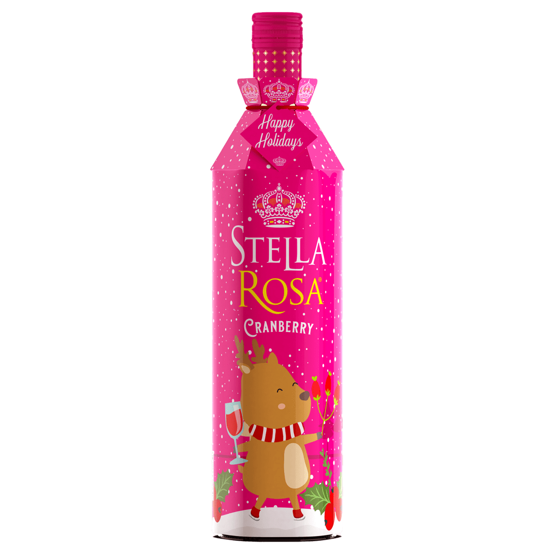 Stella Rosa Cranberry Semi-Sparkling Red Wine 2024 Holiday Sleeve (6 per case) 750 ml