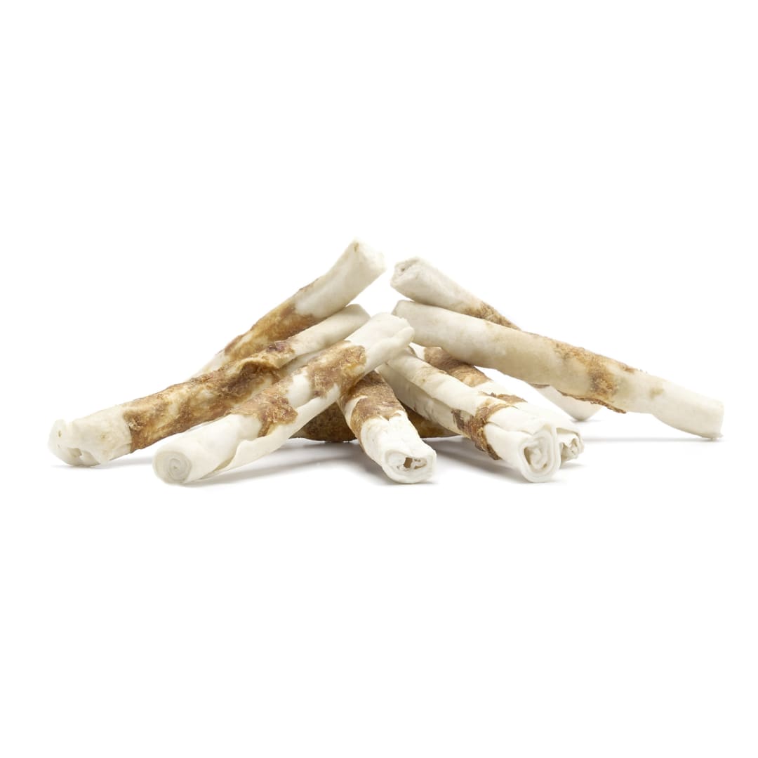 Treatly Combo Chews Beefhide Chip Rolls Dog Chew Treats, Meat Wrap, Chicken Meat, 8 Pack