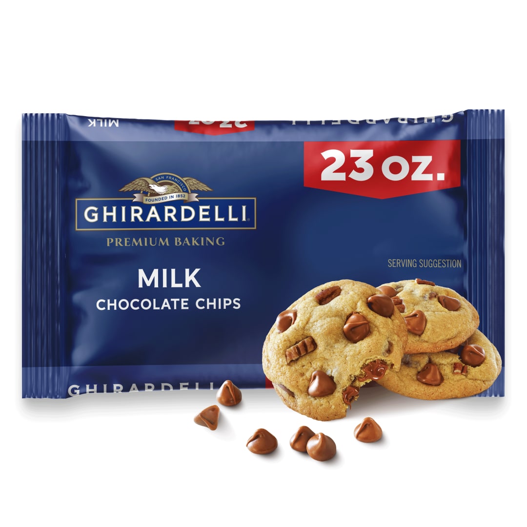 GHIRARDELLI Milk Chocolate Premium Baking Chips, Chocolate Chips for Baking, 23 oz Bag