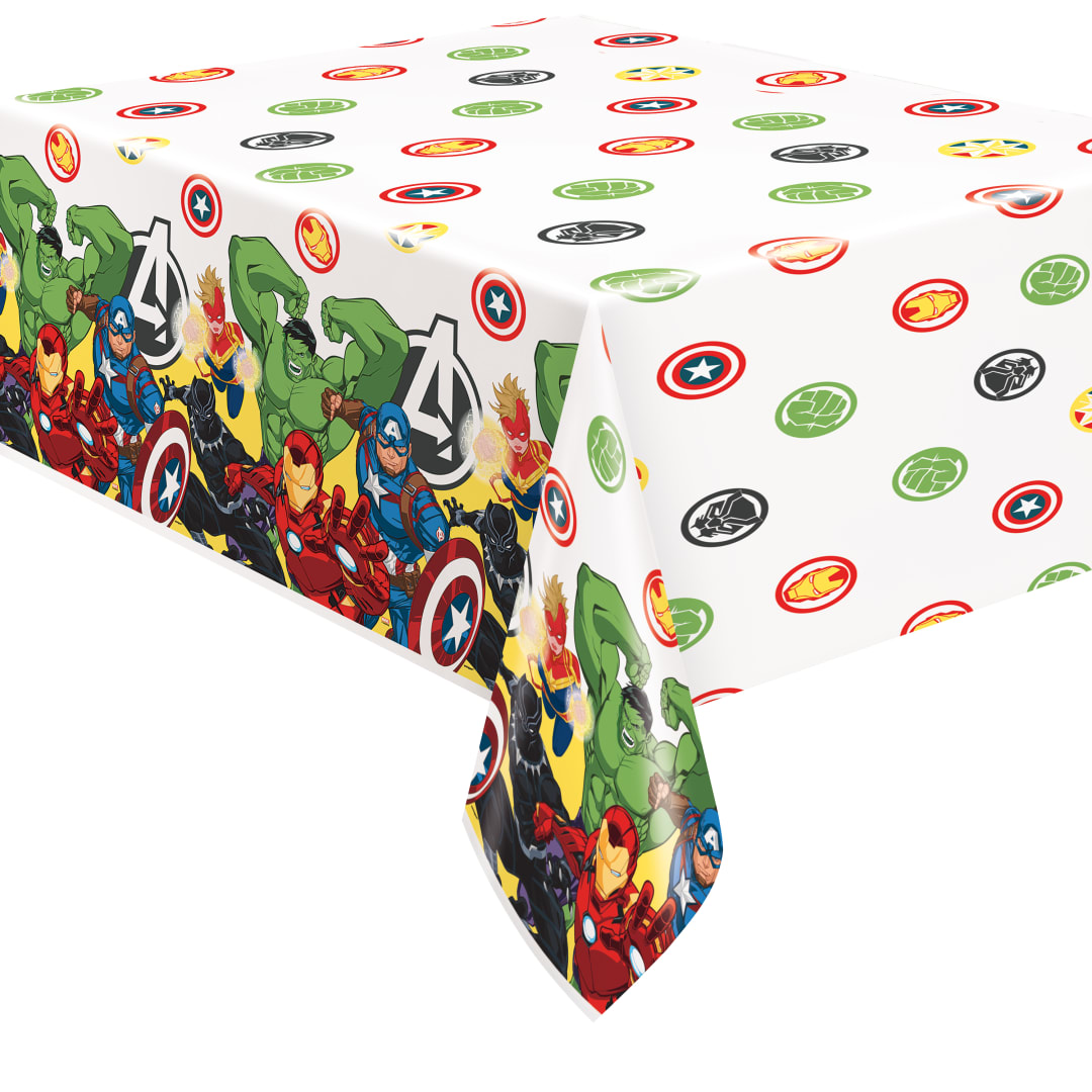 Avengers Rectangular Plastic Table Cover, 54" x 84" - Short Fold