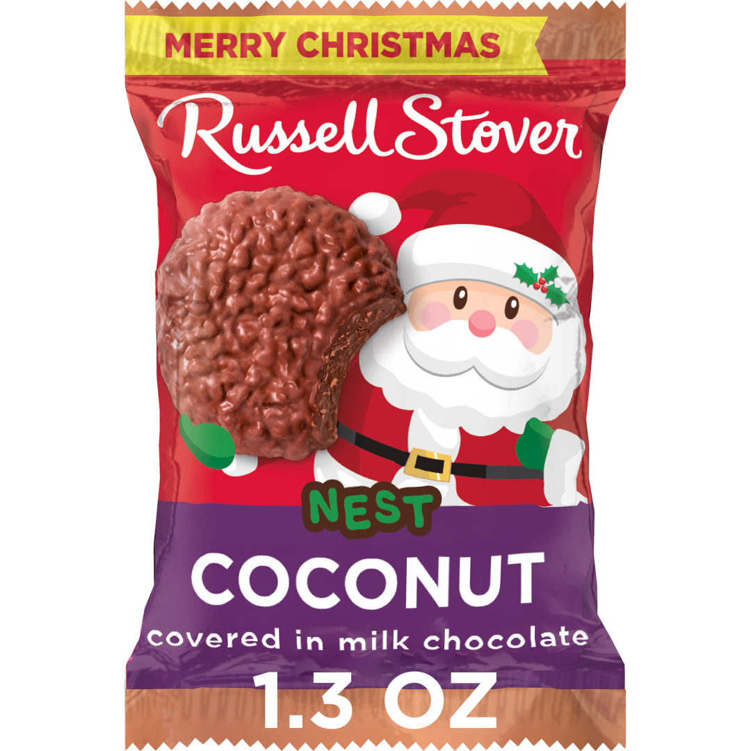 RUSSELL STOVER Christmas Milk Chocolate Coconut Nest Candy Bar, 1.3 oz.