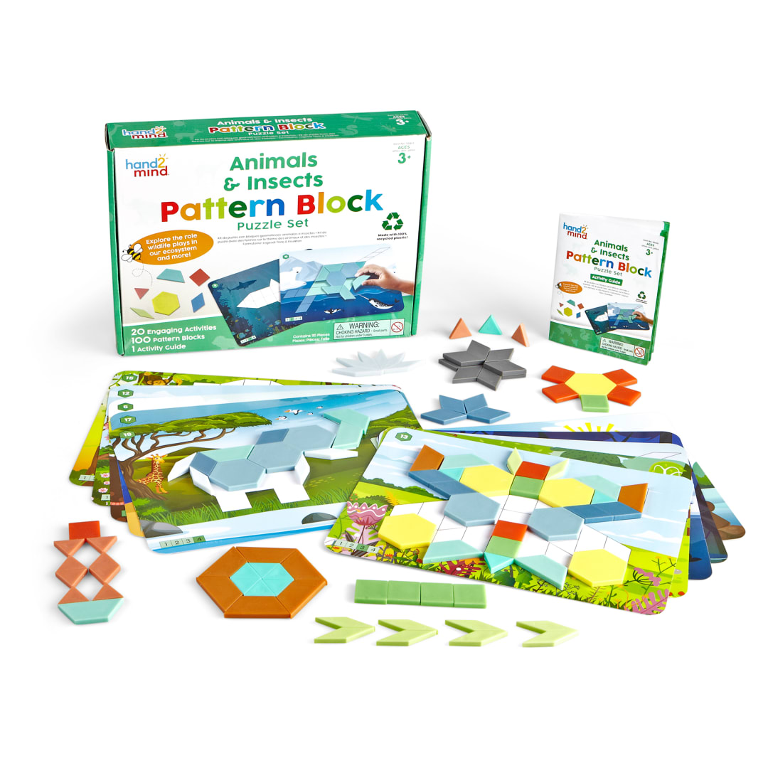 ANIMALS & INSECTS PATTERN BLOCK PUZZ SET