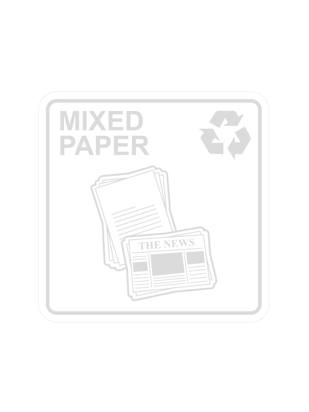  WASTE WATCHER - Label - Mixed Paper - Clear-White
