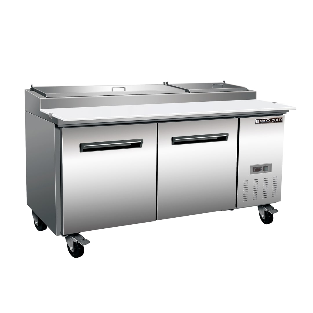 MXCPP70HC - Two-Door Refrigerated Pizza Prep Table in Stainless Steel