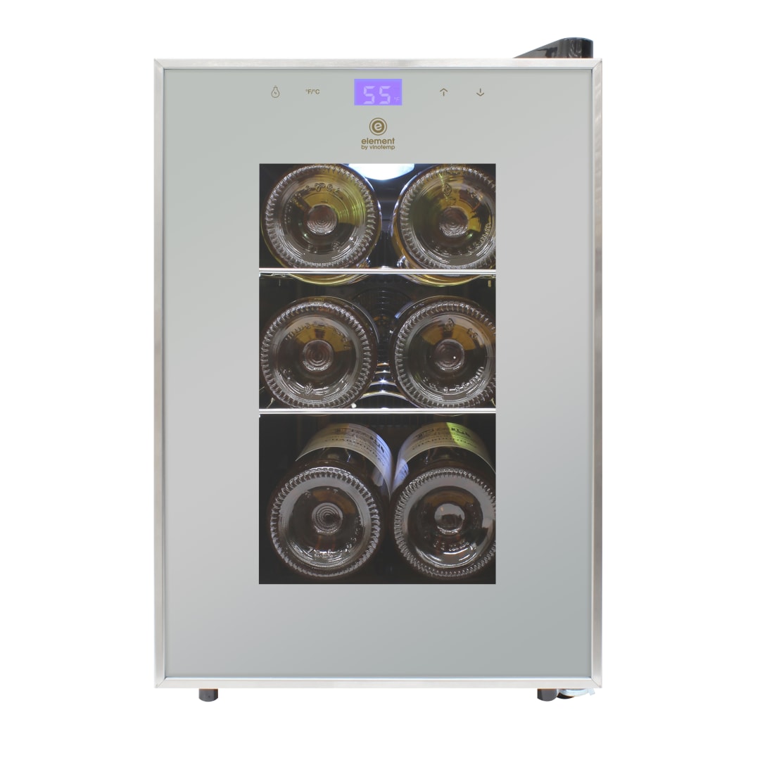 EL-6SILST - 6 Bottle Wine Cooler Glass Door Commercial Grade