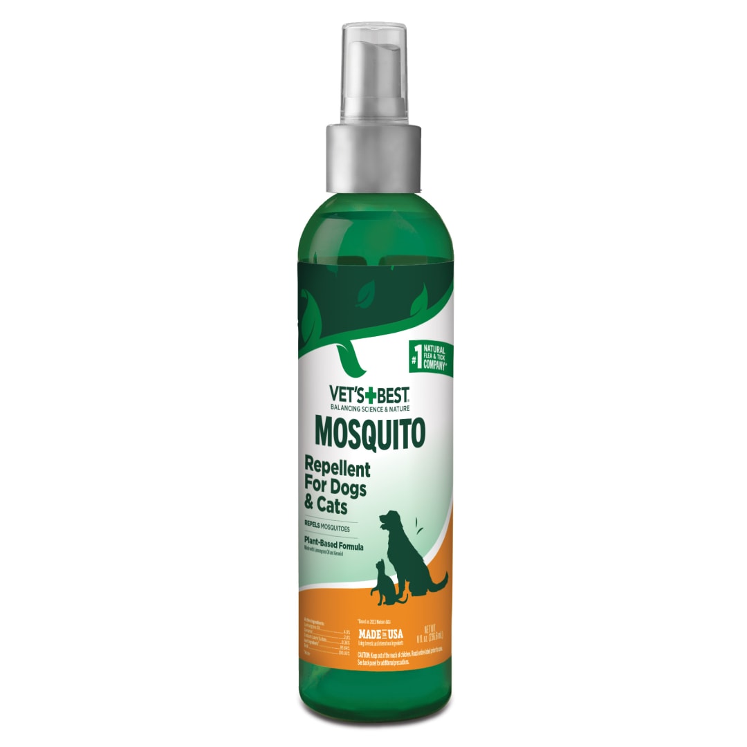 Vet's Best Mosquito Repellent for Dogs and Cats | Repels Mosquitos with Certified Natural Oils | Deet Free | 8 Ounces