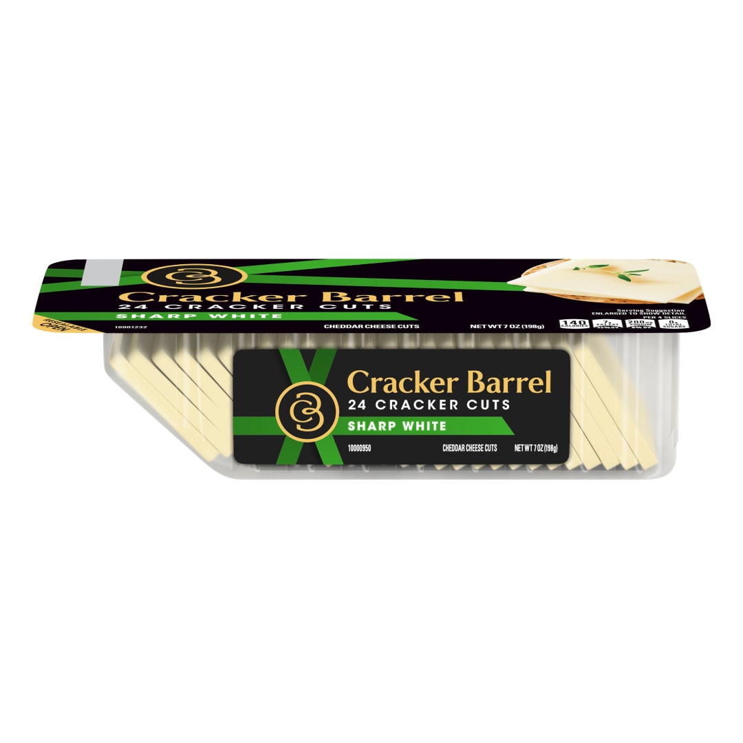 Cracker Barrel Cracker Cuts Sharp White Cheddar Cheese, 24 ct Tray