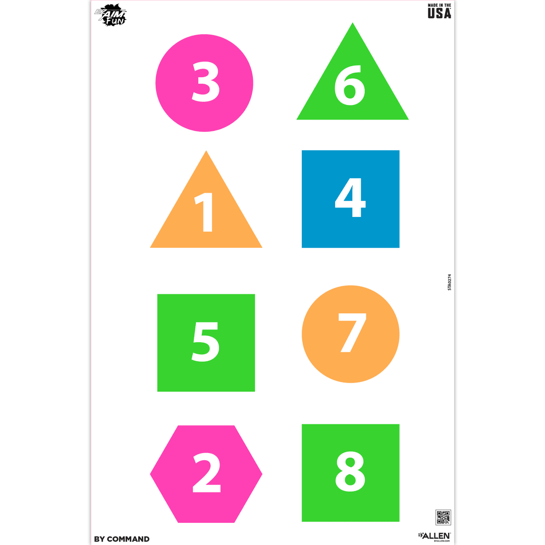EZ Aim® Fun Group Paper Shooting Targets, 12"W x 18"H, 8-Pack, Multi