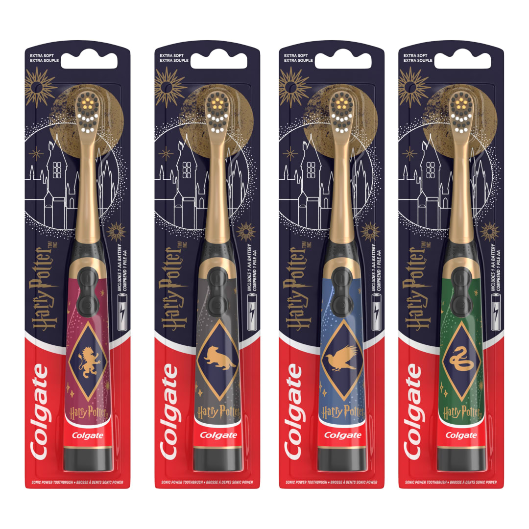 Colgate Harry Potter Kids Battery Toothbrush Pack, Extra Soft, 4 Pack