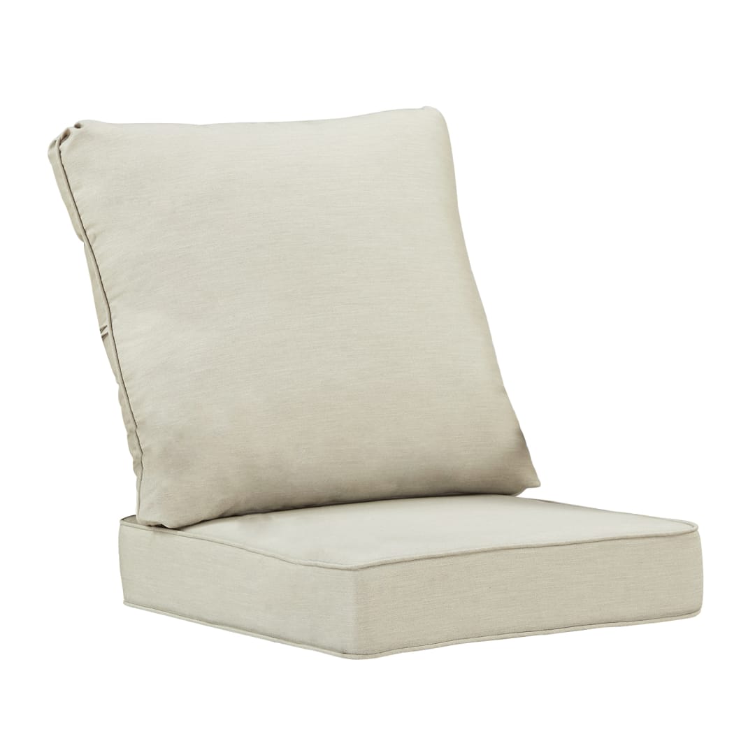 26 x 24 Outdoor Patio Deep Seating Cushion Set in Light Grey with Ties