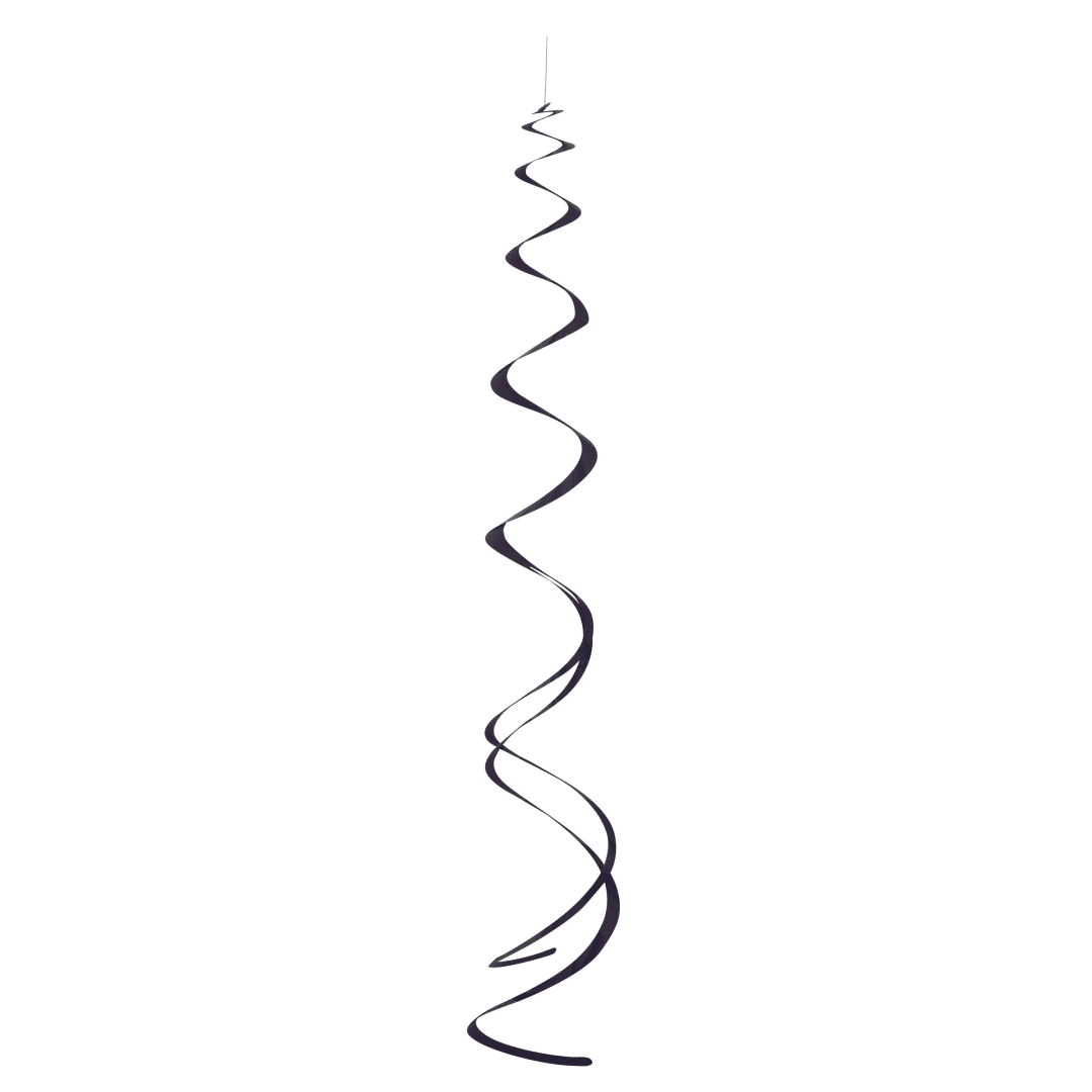 Black Solid Hanging Swirl Decorations, 8ct