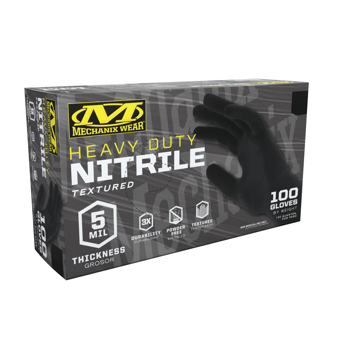 5 Mil Heavy Duty Black Nitrile Gloves (Pack of 100)