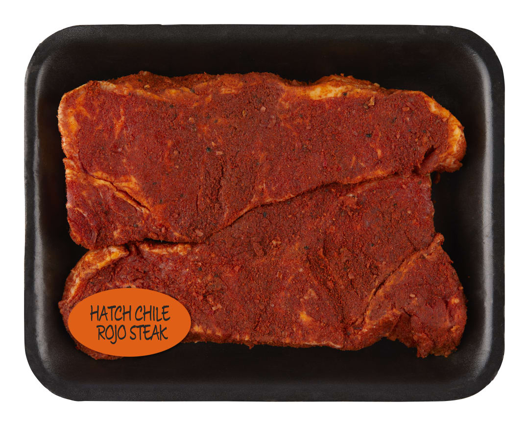 Beef Choice Angus New York Strip Steak with Hatch Chili Seasoning, 1.0 lb (Avg Weight)