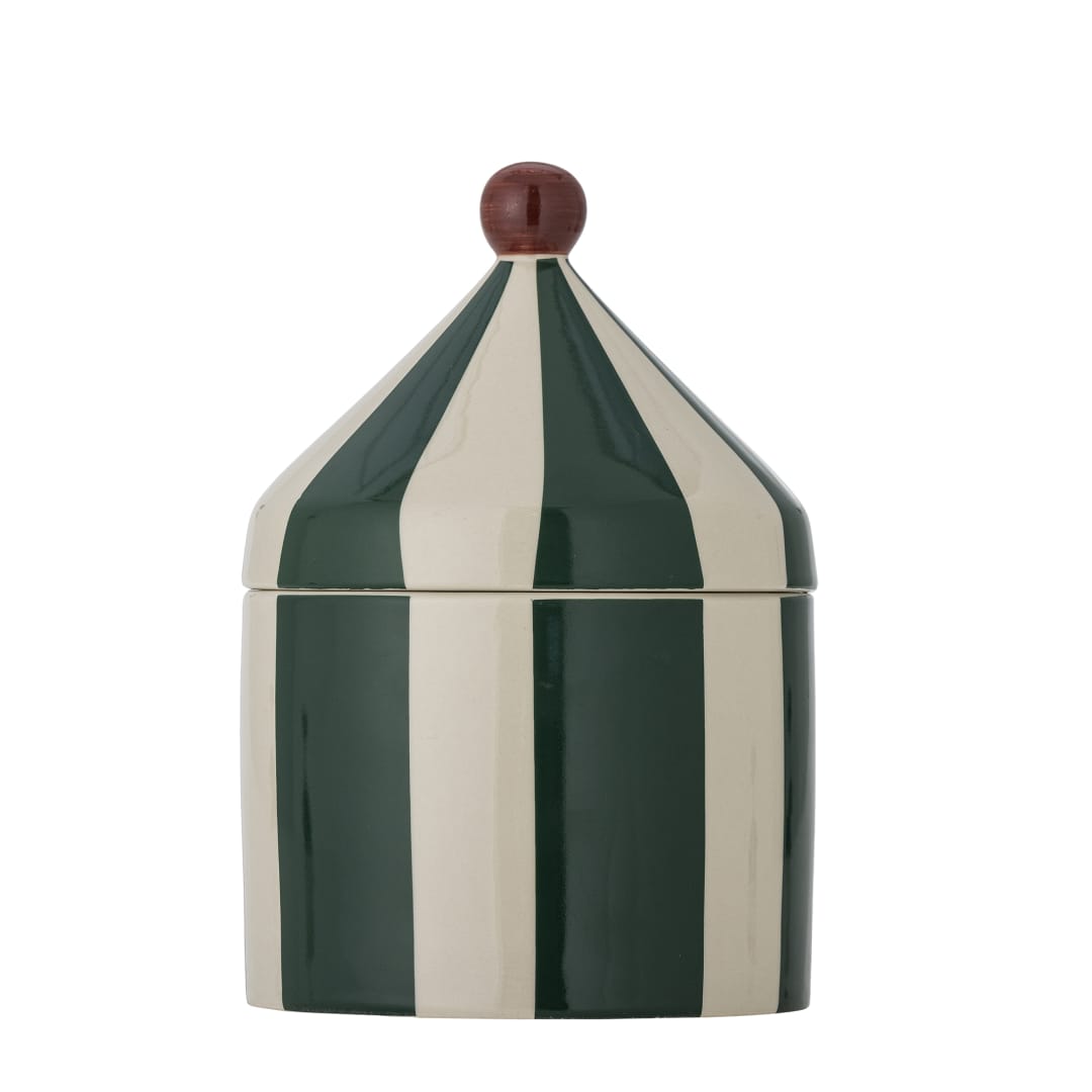 82063346 - Cimmi Jar w/Lid, Green, Stoneware STOCK: 300