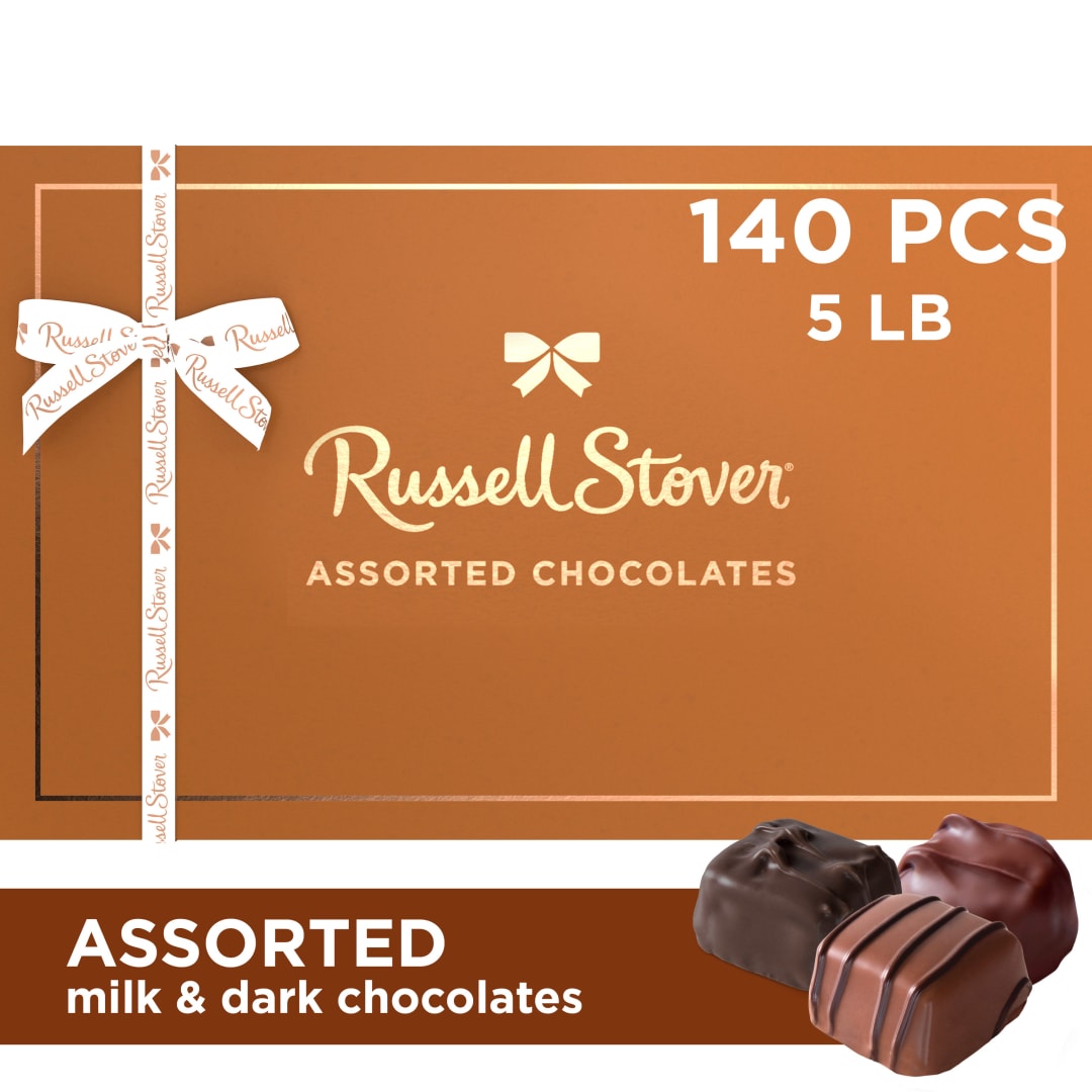 RUSSELL STOVER Assorted Milk & Dark Chocolate Gift Box, 80 oz. (140 pieces)