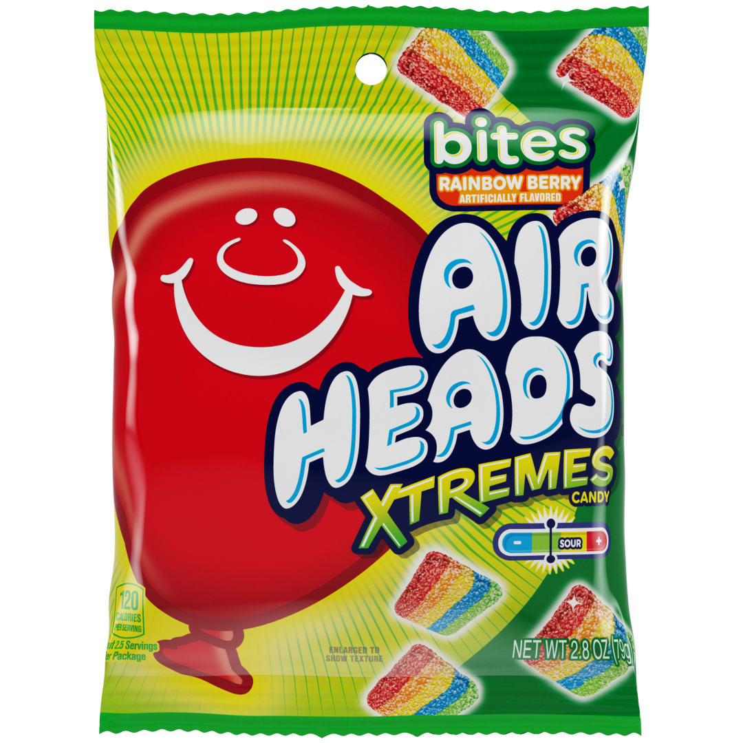 Airheads Xtremes Bites Rainbow Berry 2.8 oz Peg Bag