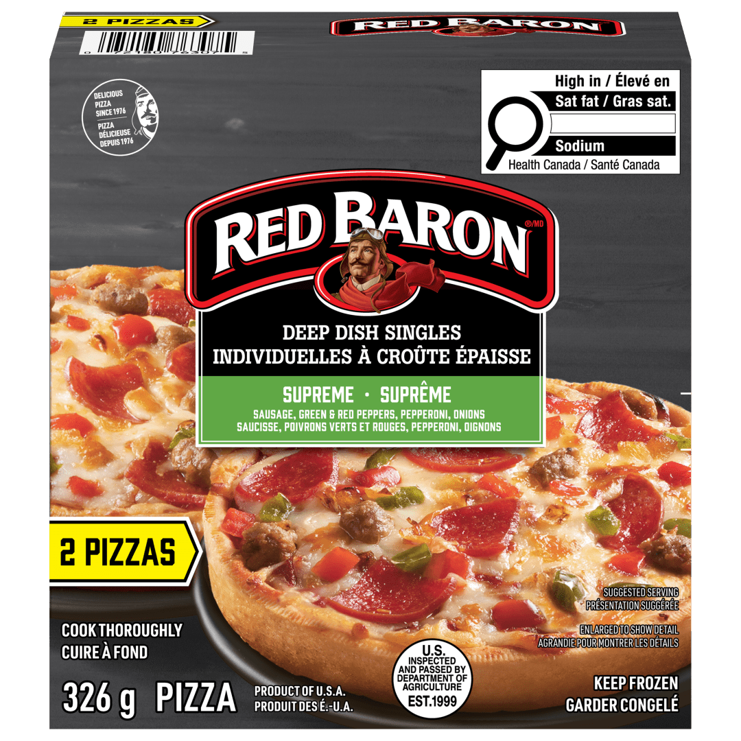 Red Baron Deep Dish Singles Supreme Frozen Pizza