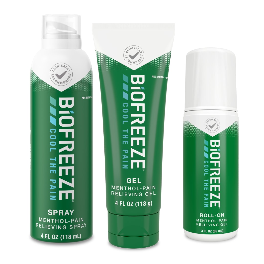 Biofreeze Pain Relief Multi-Pack, Variety Pack Includes Tube, Spray, and Roll-On