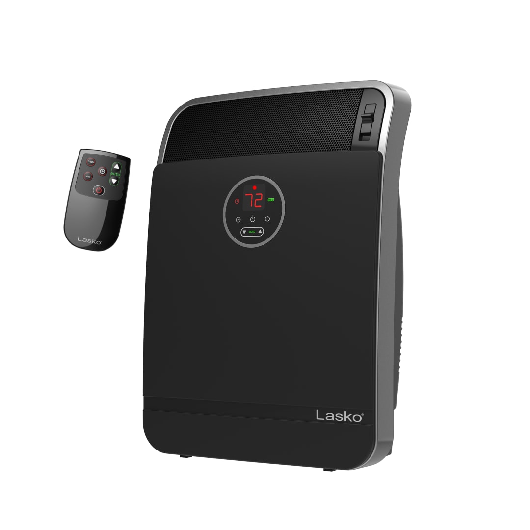 Lasko 18" 1500-Watt Ceramic Safe Power+ Whole Room Console Space Heater with Remote Control, Black