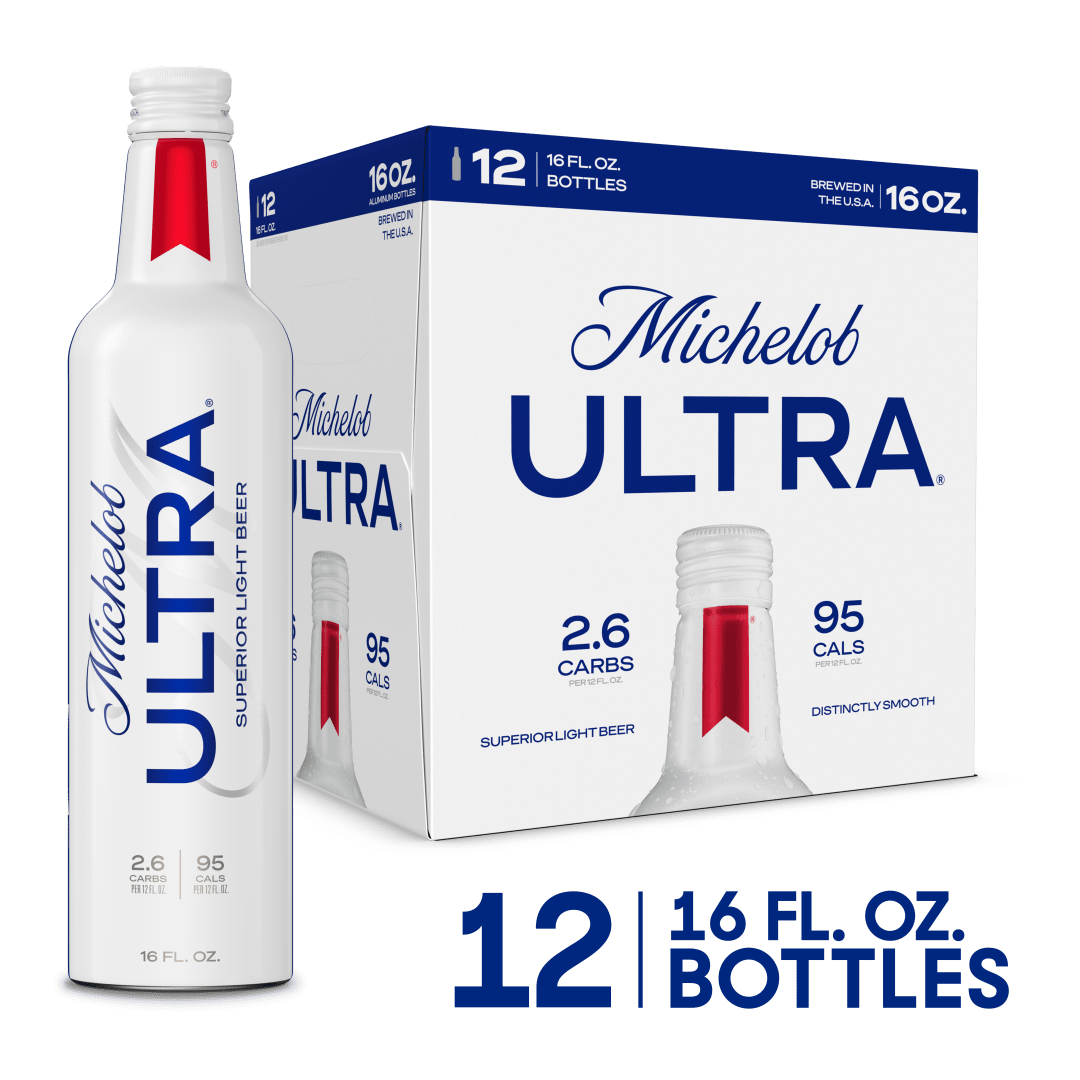 Michelob ULTRA Superior Light American Lager Beer 12 Pack, 16 fl oz Bottles