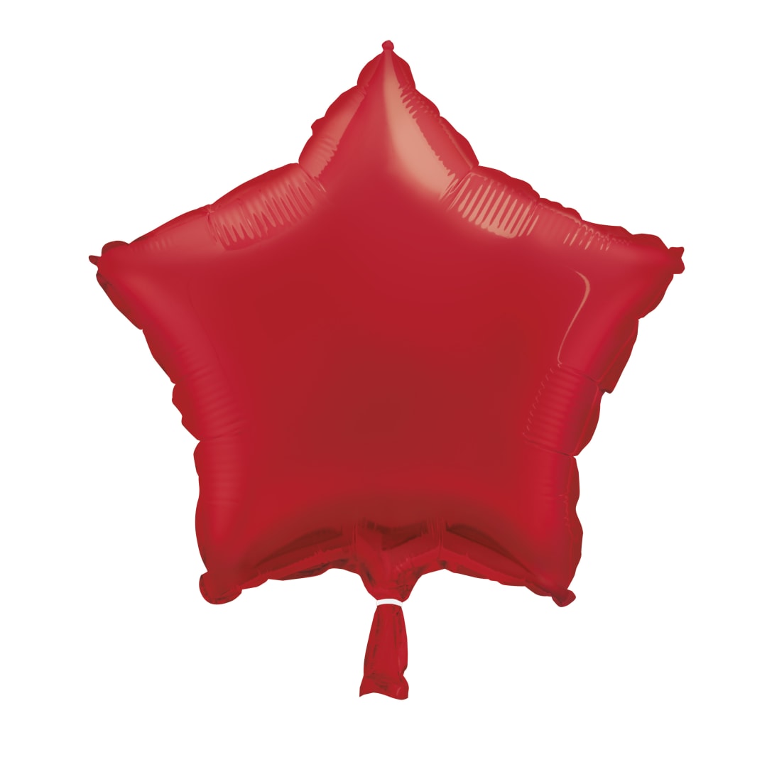 Red Solid Star Foil Balloon 18", Bulk