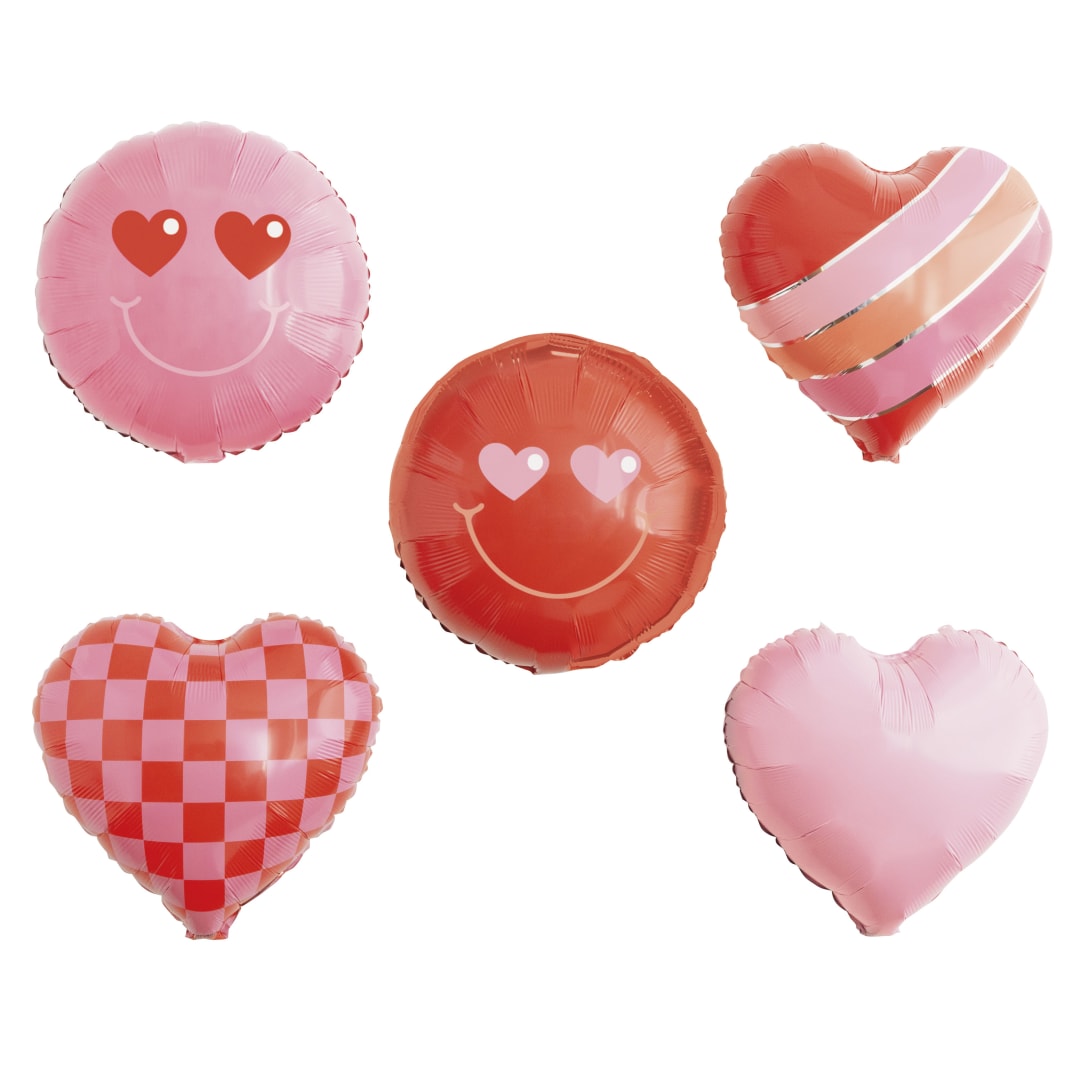 Retro Love Foil Balloon Wall Decoration Kit, 5pc