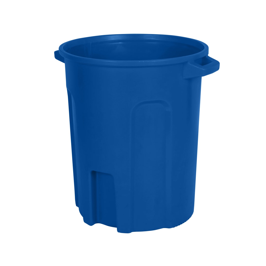 55 Gal. Round Trash Can with Lift Handle - Blue