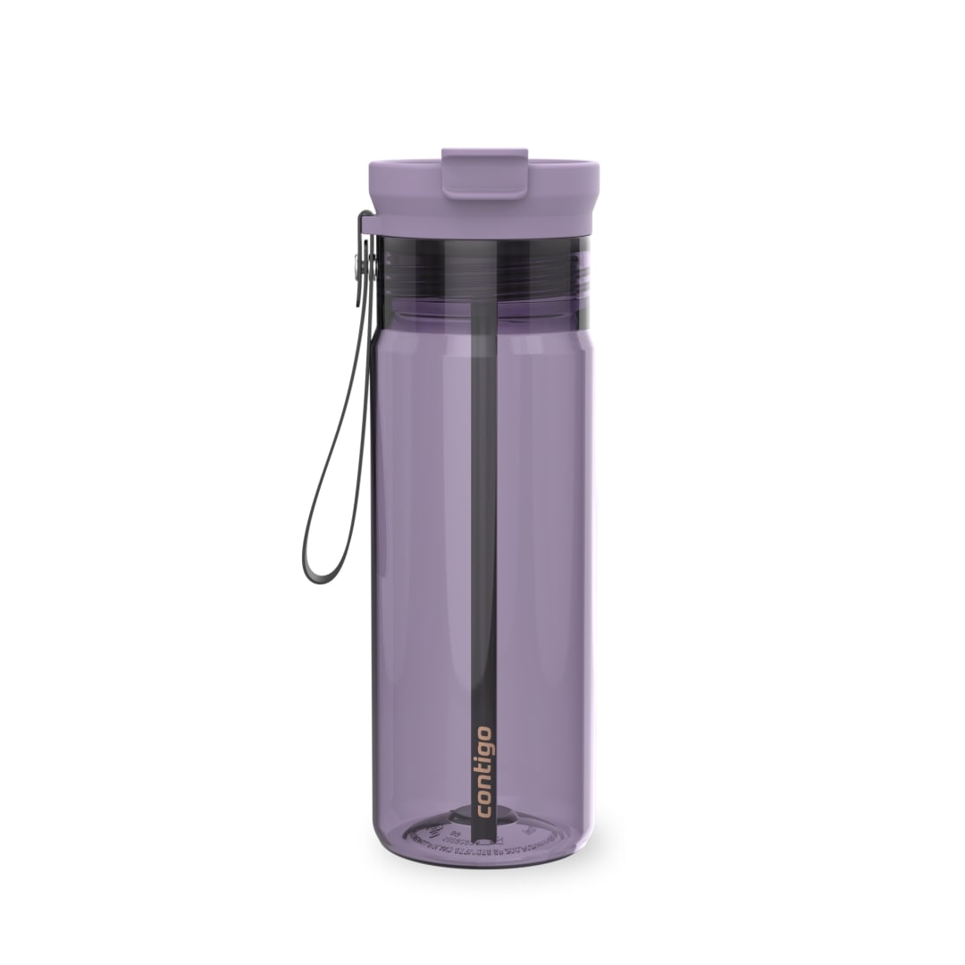 Contigo DualSip Plastic Water Bottle with 2-Way Lid and Carrying Strap, 24 oz (710 ml)