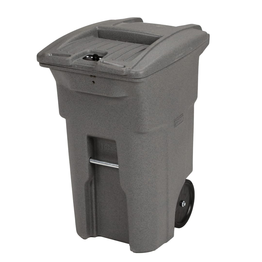 64 Gal. Graystone Document Trash Can with Wheels and Hasp Lock