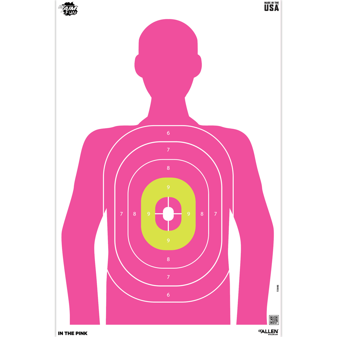 EZ Aim® Fun In The Pink Silhouette Paper Shooting Target, 12” x 18”, 8-Pack, Pink