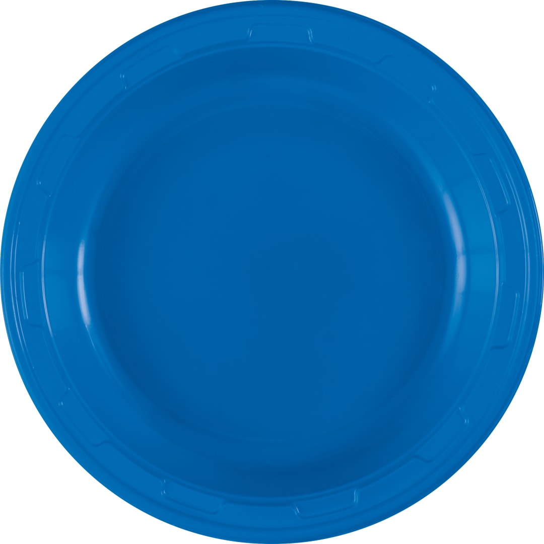 Royal Blue Solid Round 7" Plastic Dessert Plates, 50ct