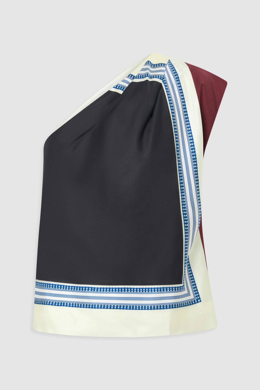 Silk Scarf One Shoulder Top