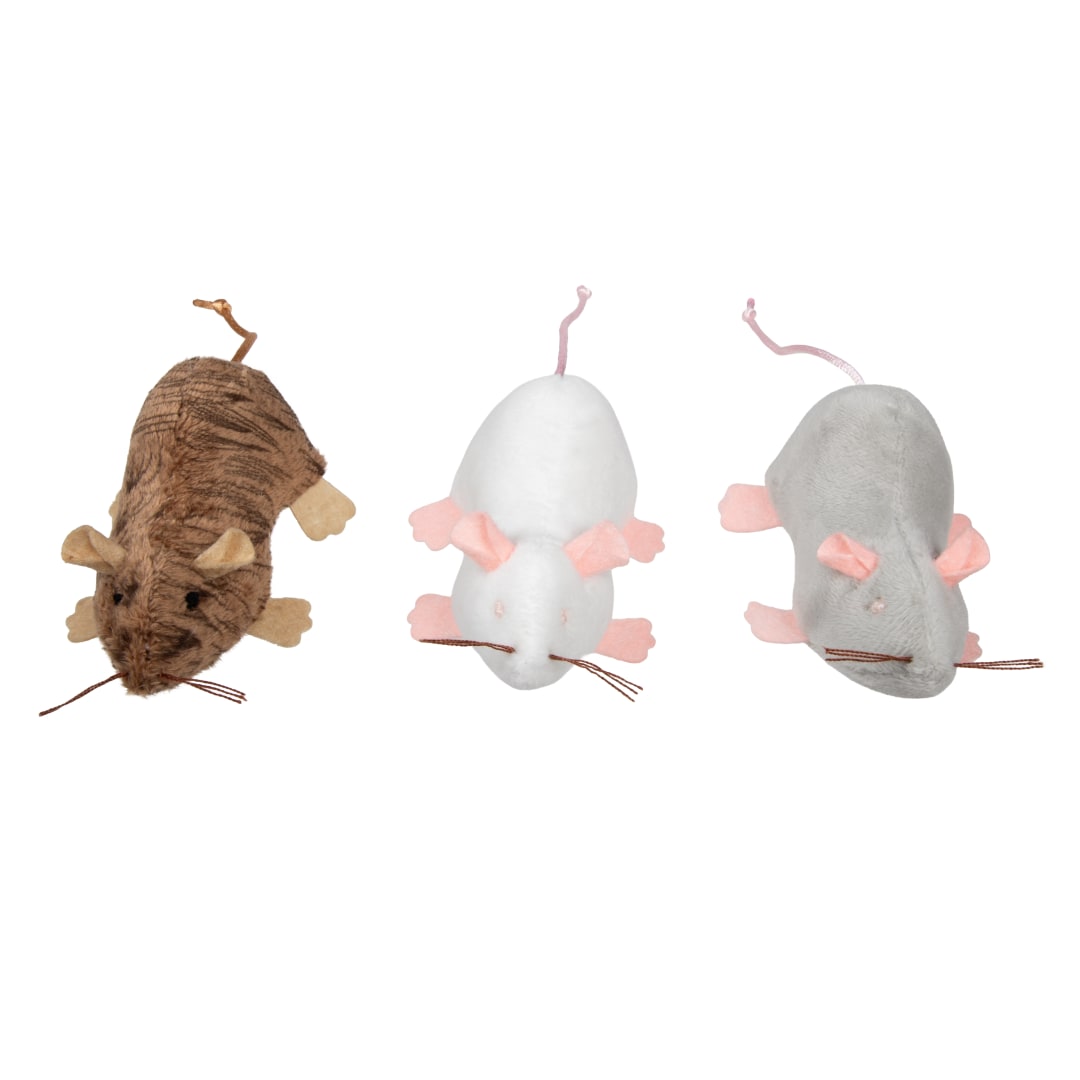 SmartyKat Crazy Creepers Refillable Catnip Plush Rat Cat Toys with 2 oz Tube of Catnip