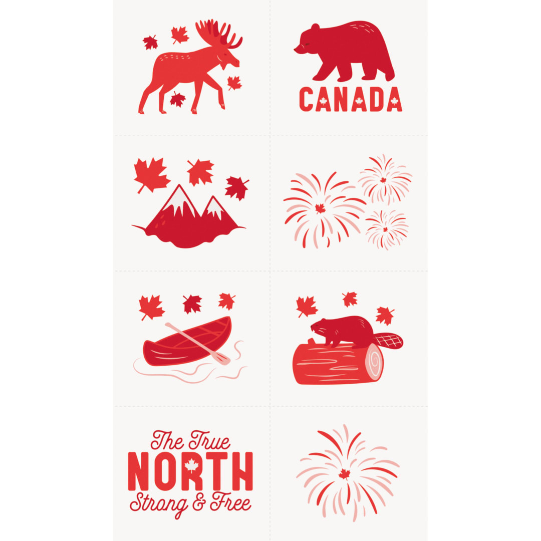 Canada Day Tattoos, 24ct