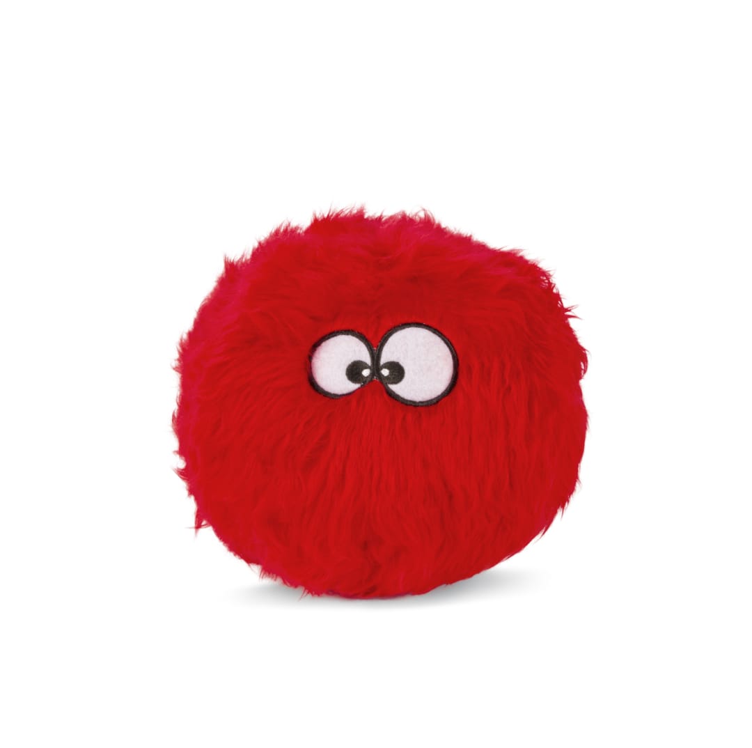 goDog Furballz Squeaker Dog Toy, Chew Resistant, Durable Plush, Soft, Tough, Reinforced Seams, Red, Just For Me