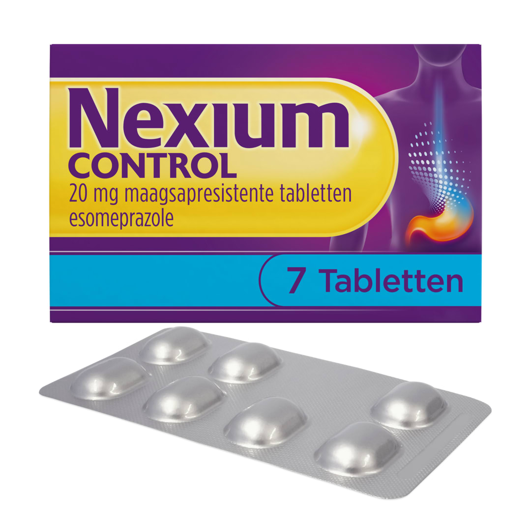 Nexium Control 20 mg  - 7 tabletten - brandend maagzuur