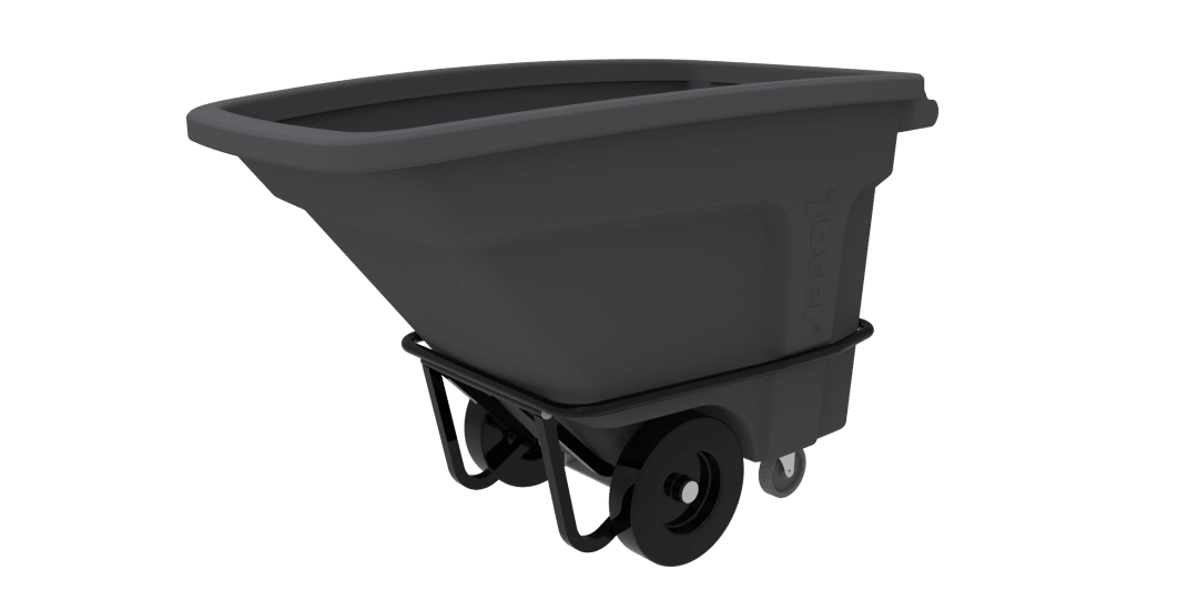 1/2 Cubic Yard 1200 lbs. Capacity Heavy Duty Nestable Tilt Truck - Industrial Gray