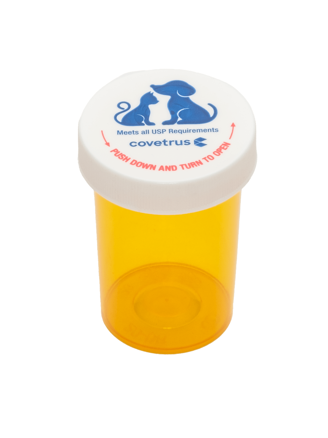 Covetrus Prescription Tablet Vial with Child Resistant Cap, Amber, 20 dram 75ml
