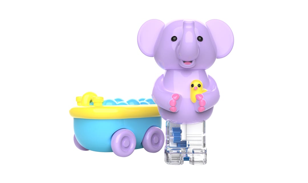 ZOOMIGOS ELEPHANT WITH BATHTUB CAR