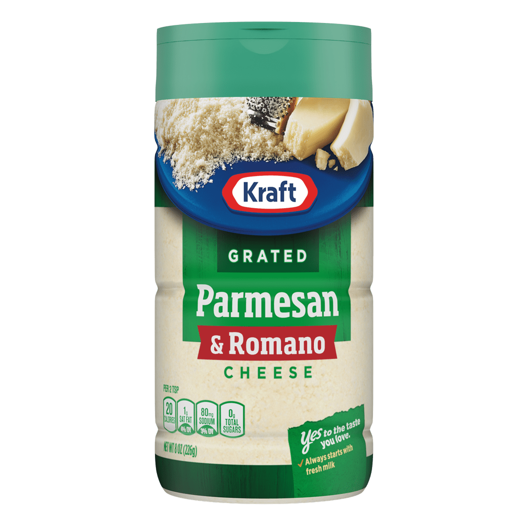 Kraft Natural Grated Parmesan and Romano Cheese Shaker, 8 oz Bottle