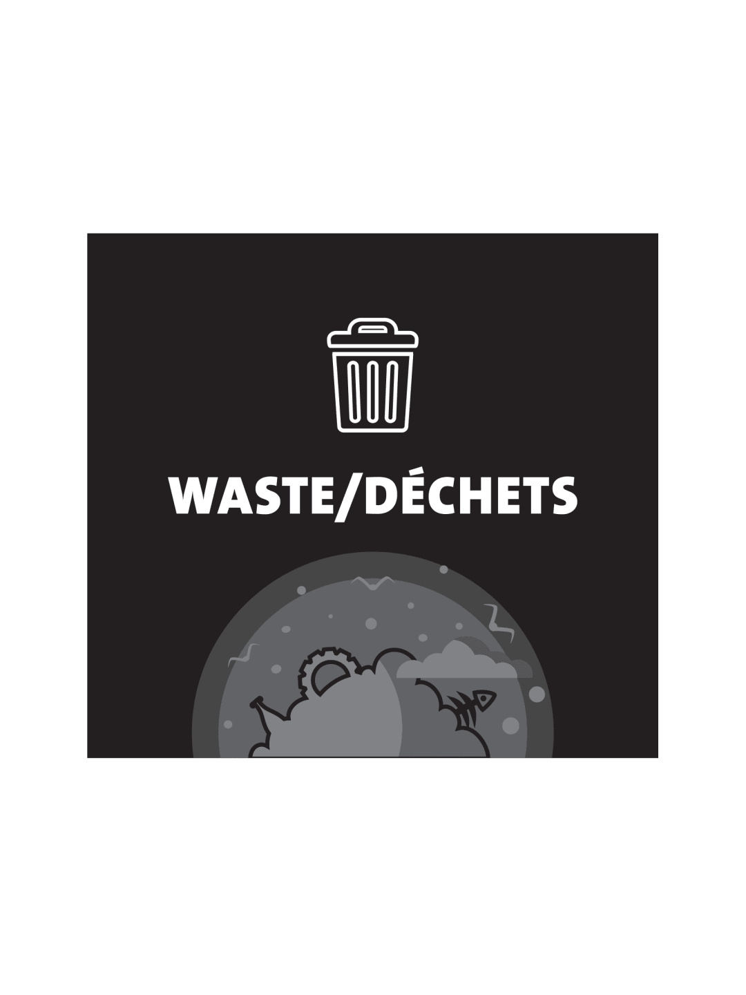 ARISTATA - Sign - Waste-Dechets - Black