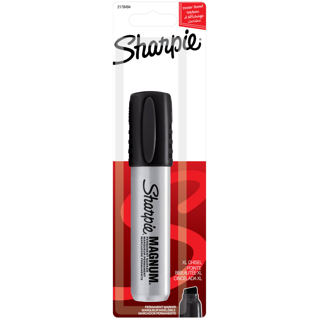 Sharpie Magnum Permanent Marker, Chisel Tip, Black, 1 Count