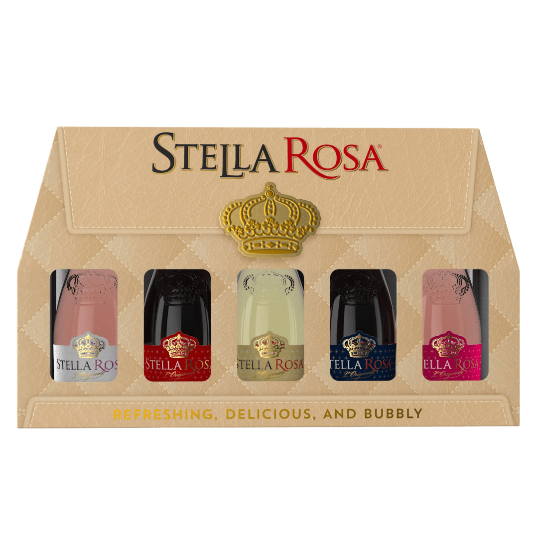 Stella Rosa Handbag Semi-Sparkling Wine Assortment Gift Pack VAP 2025, 5Pk 187 ml